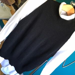 Black cotton sweater vest. Medium